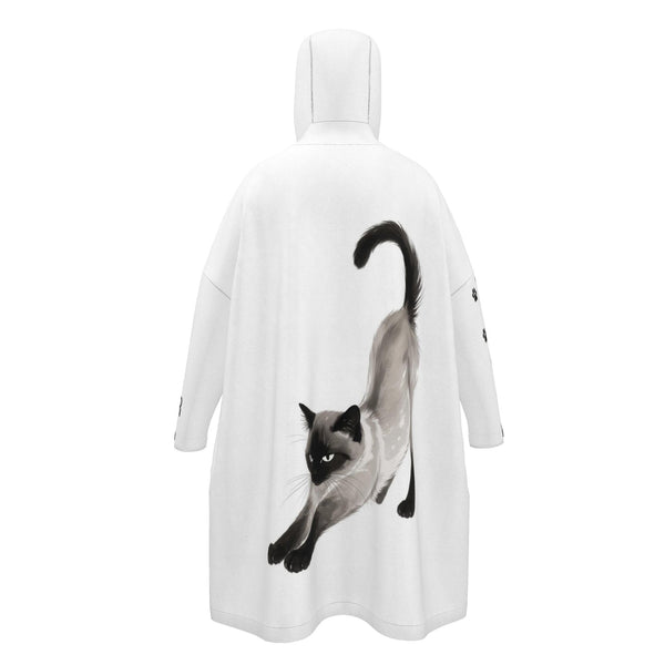 Stretching Siamese Cat Rain Poncho