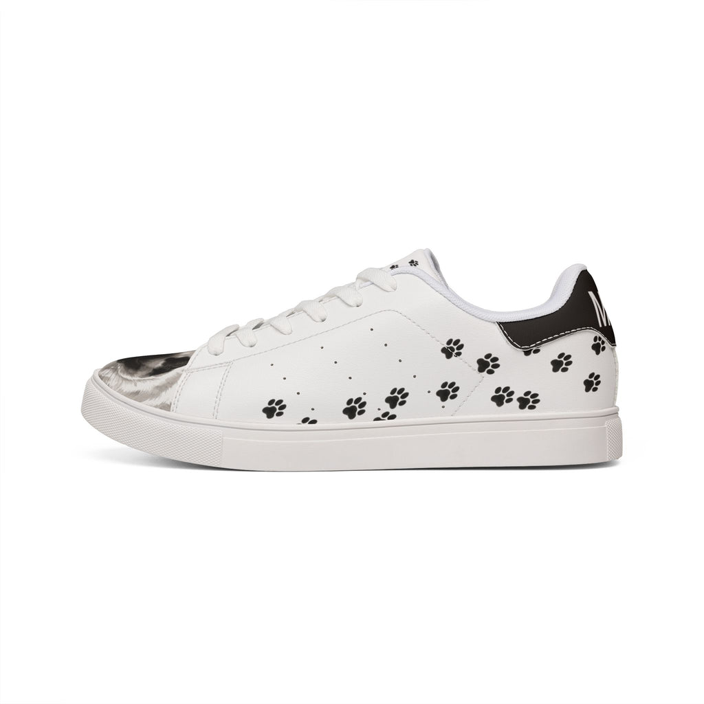 Siamese cat paw print low-top sneakers, white