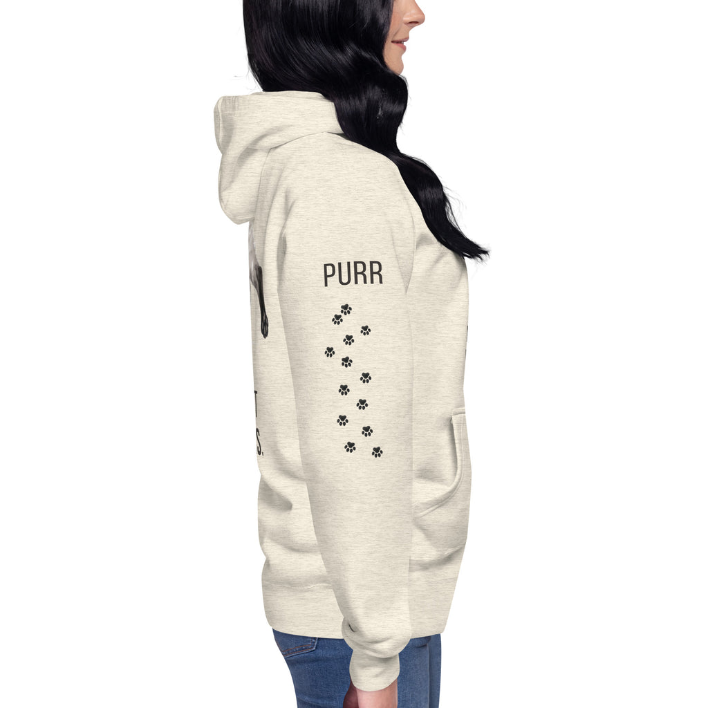 My Therapist Has Whiskers Siamese Cat Hoodie, right, Oatmeal Heather