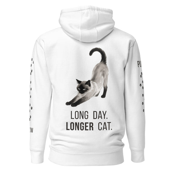 Long Day, Longer Cat Siamese Cat Hoodie — Cozy Cat Lover Pullover