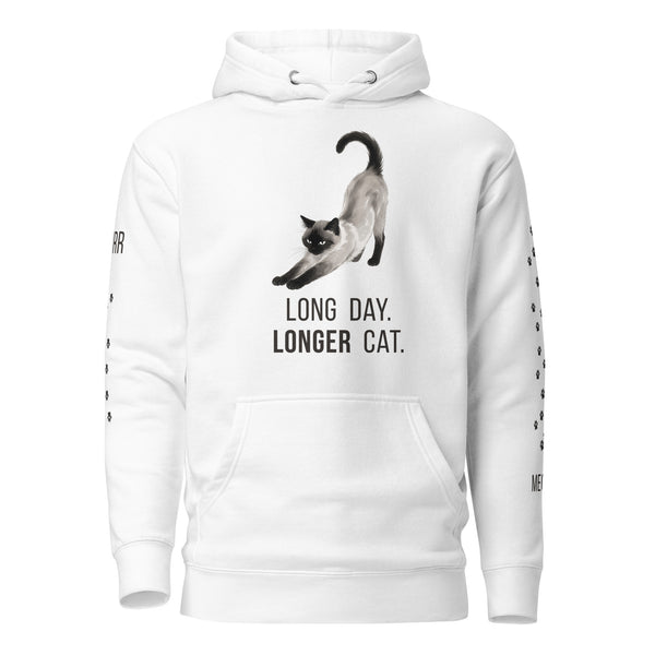 Long Day, Longer Cat Siamese Cat Hoodie — Cozy Cat Lover Pullover