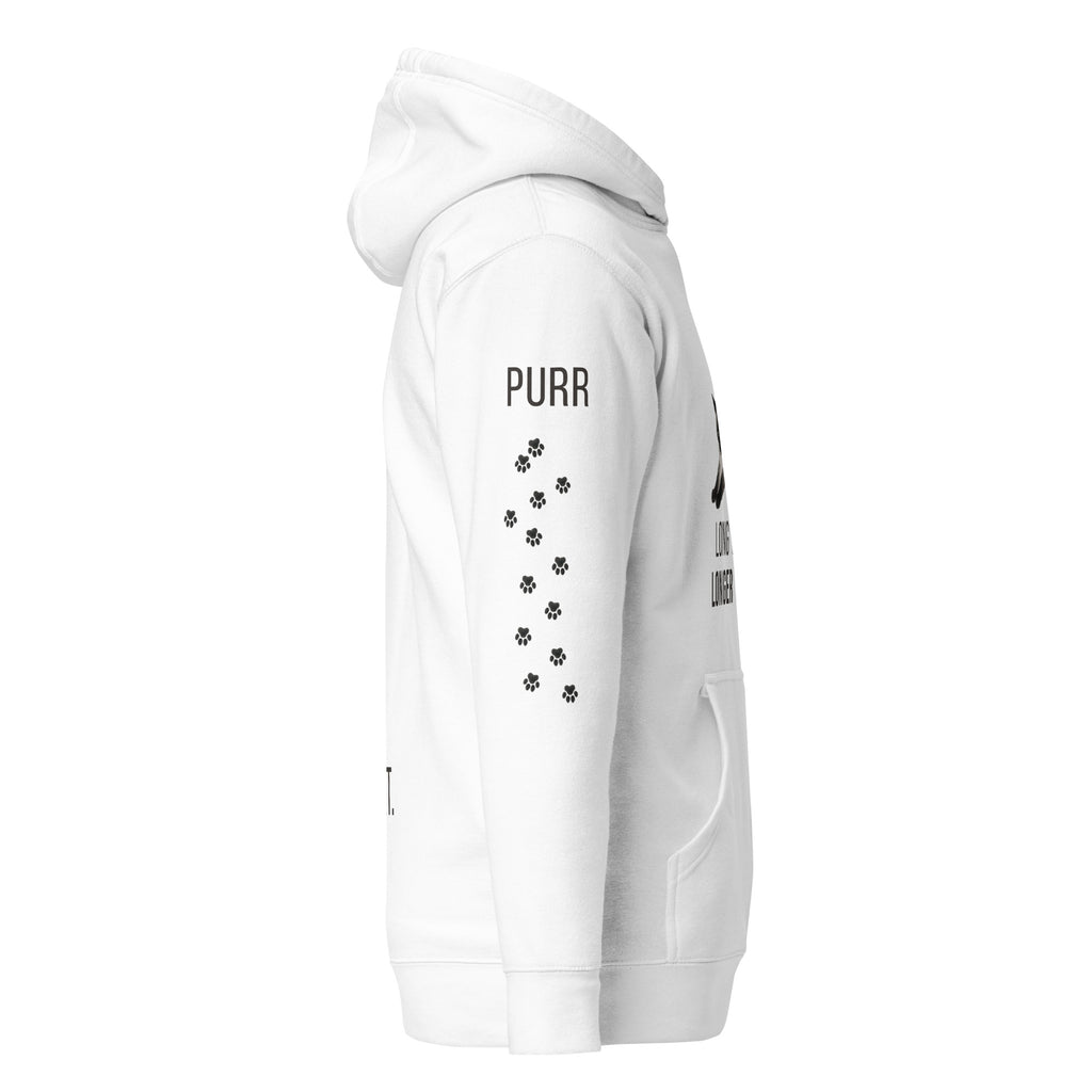 Long Day, Longer Cat Siamese Cat Hoodie, White, right view