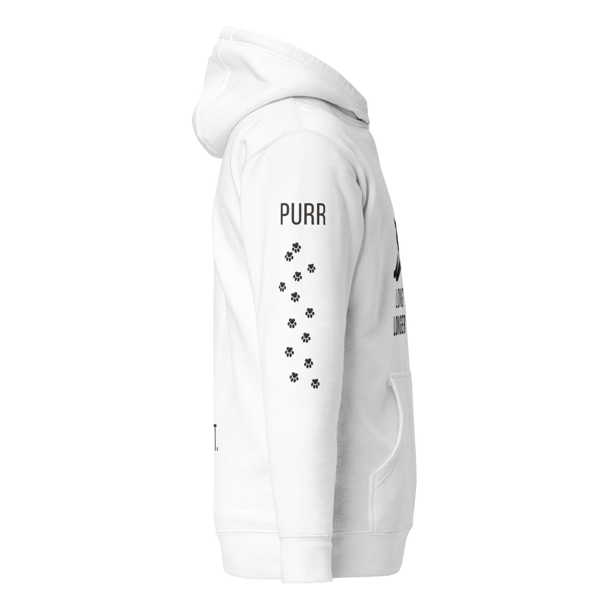 Long Day, Longer Cat Siamese Cat Hoodie, White, right view
